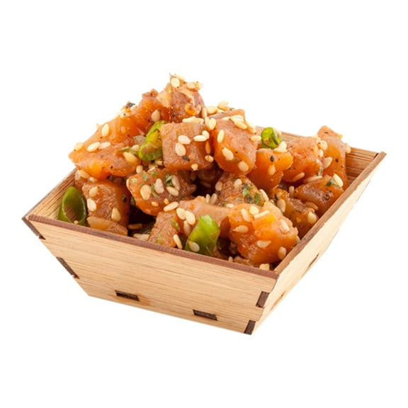 2 oz Square Natural Bamboo Mini Kova Bowl - 2 1/2" x 2 1/2" x 1" - 100 count box