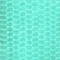 thumbnail image 1 of Ahgly Company Indoor Square Solid Turquoise Blue Modern Area Rugs, 3' Square, 1 of 4