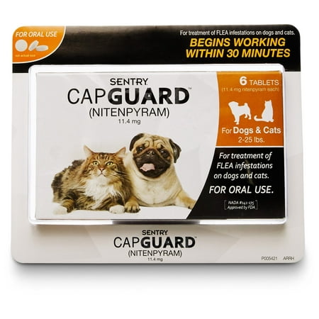 CapGuard Flea Tablets For Small Dogs and Cats, 6 Chewable (Best Small Dogs With Cats)