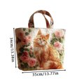 thumbnail image 2 of Vintage Embroidered Cat Canvas Shoulder Bag Large Capacity Quilted Handbags for Women Daily Shopping Travel Tote, 2 of 5