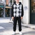thumbnail image 2 of HCNTES Boys Clothes Flannel Plaid Shirt Sweatshirt Pullover Jacket Cardigan Pants Set 2PCS Kids Boys Fall Winter Outfits Sets 1 2 3 4 5 6 7 8 9 Years, 2 of 4