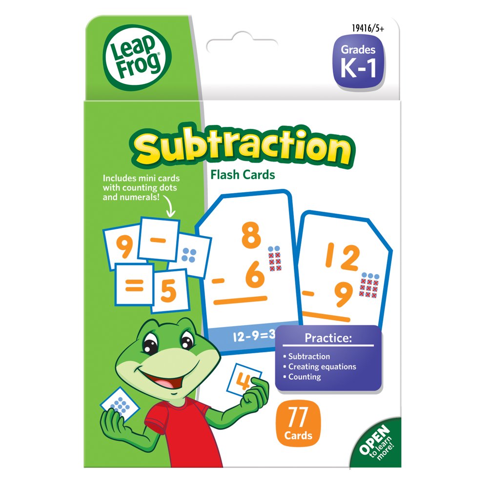 The Board Dudes LeapFrog Flash Cards, Subtraction, 43/4&quot; x 6&quot;, 80