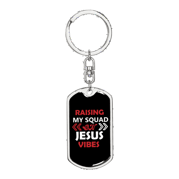 On Jesus Vibes Stainless Steel or 18k Gold Premium Swivel Dog Tag Keychain