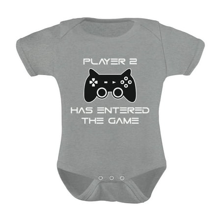 

Tstars Boys Unisex Pregnancy Announcement Baby Shower Player 2 Has Entered The Game Second Child Funny Humor Gifts Cute Newborn Party Baby Bodysuit