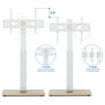 Floor TV Stand with Mount Swivel for 50 to 75 inch Flat TVs Wood Base, White Shelf