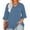 Navy, variant on fheaev Summer Tops For Women 2025 Vacation Going Out Tops Women's Plus Size Top 3/4 Ruffled Sleeve Shirt Casual V-neck Pleated T-shirt Loose Fitting Shirt