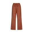 thumbnail image 4 of QATAINLAV Capris Pants for Women 2025 Casual Summer Cotton Linen Crop Pants Plus Size Lounge Capris Beach Travel Pants with Pockets Brown XL Daily Sales, 4 of 6