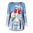 thumbnail image 4 of Pntutb Mujeres Mangas Largas Camisas Casuales Impresión de Navidad Cuello Redondo Pullover Túnica tops Pntutb Pntutb-532, 4 of 5