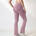 thumbnail image 4 of Stichou Womens High Waist Flare Yoga Leggings Scrunch Butt Lifting Bell Bottoms Bootcut Workout Pants Pink M, 4 of 4
