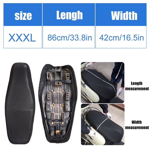 AUTCOAT 1 Uds. Fundas de asiento de motocicleta ciclomotor de malla 3D transpirable funda antideslizante de cojín S-6XL