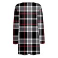 thumbnail image 4 of BODOAO Women's Casual Lightweight Cardigan Long Sleeve Open Front with Pockets Soft Open Front Cardigan Solid Color Outwear Plaid Print Cardigan Loose Midi Coat Outerwear for Home Holiday Black Xxl, 4 of 5
