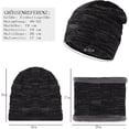 thumbnail image 2 of Sombrero de invierno y conjunto de bufanda, estilo de gorro, cálido con forro de lana gruesa para hombres y mujeres, 2 of 5
