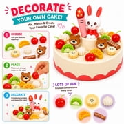 Mundo Toys Birthday Cake Toy Set, 85 Pieces Pretend Play Food Dessert Kitchen Toy for Kids Ages 3+