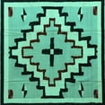 thumbnail image 1 of Ahgly Company Machine Washable Indoor Square Southwestern Turquoise Blue Country Area Rugs, 5' Square, 1 of 4