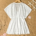 thumbnail image 4 of Swim Cover Up for Girls Short Sleeve Hollow Out Crochet Quick Dry Summer Dress Cover Ups for Swimwear 11-12 Years, 4 of 8