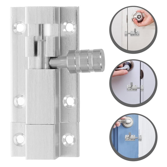 ETEREAUTY Silent Slide Latch Lock for Interior Wooden and Metal Doors, Plated