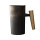 thumbnail image 5 of Mugs Ceramics Retro Stoneware 201-300ml, Hand Made Coffee Mug Wooden Handle, Family Office Home Use, Ceramic Stoneware Wooden Handle, Kitchen Dining Room Decor, Portable Coffee Mug, For, 5 of 8