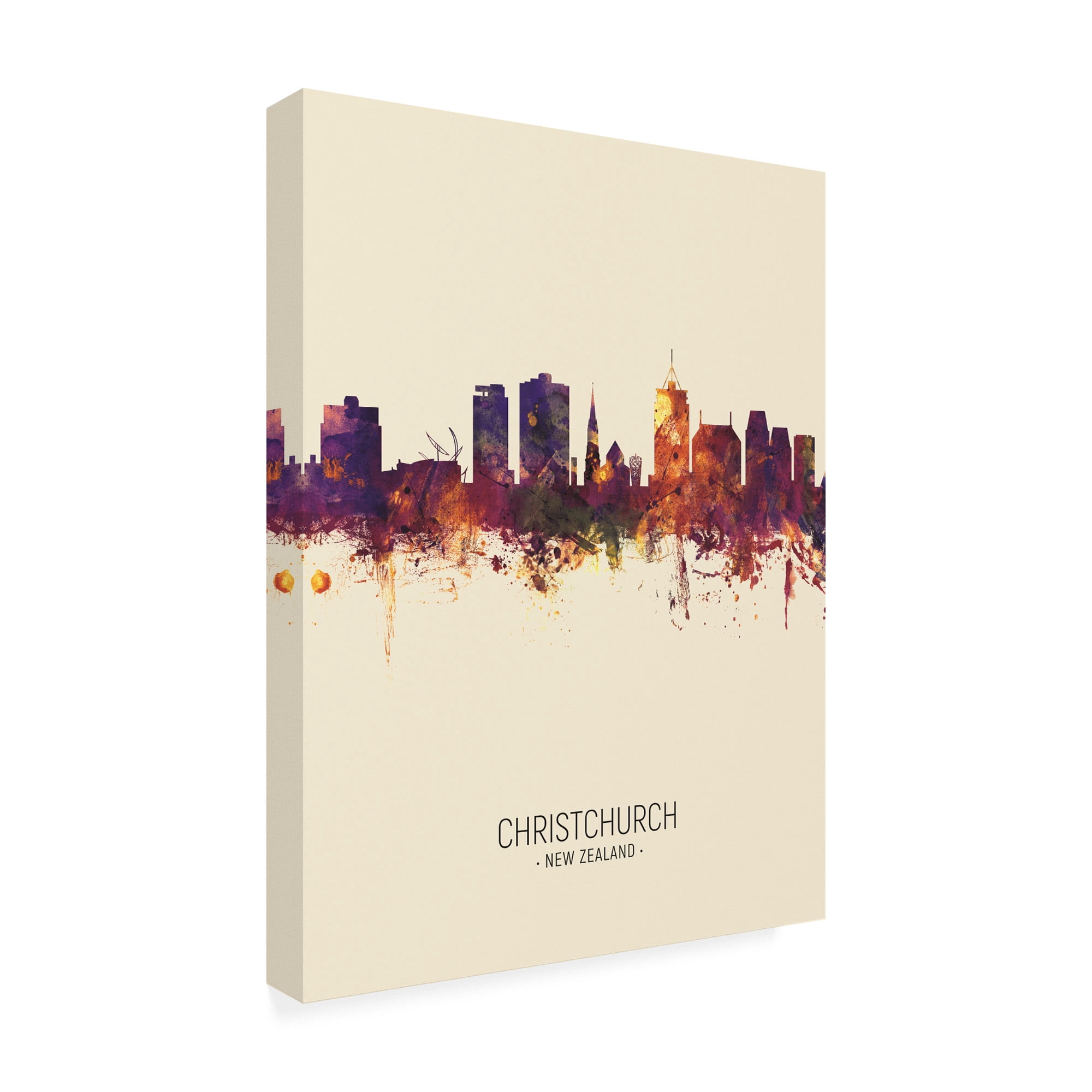 Trademark Fine Art 'Christchurch New Zealand Skyline Portrait III' Canvas Art by Michael Tompsett
