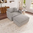 thumbnail image 3 of Muumblus Oversized Lounge Chair with Ottoman, Plush Cloud Accent Armchair for Living Room, Bedroom, Gray Chenille, 3 of 11