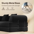thumbnail image 3 of Convertible Sofa Bed, Noelse 5-in-1 Boneless Couch with Fixed-Shape Frame and Removable Armrests, No Assembly Required Corduroy Couch for Living Room, Black, 3 of 9