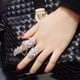 thumbnail image 5 of Anillo de nudillo de plata Yuyangstore Charm Leaf Rhinestone, 5 of 8