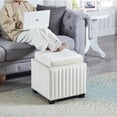 thumbnail image 2 of Contemporary Square Storage Ottoman with Coffee Tray / Modern Design for Primary Living Space, 2 of 5