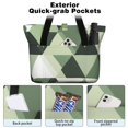 thumbnail image 2 of Tote Bag for Women - Green and Beige Modern Art Geometric Shoulder Bag - Large Utility Work Duffle Bag with Zipper Handbag for Travel, Work, Sprots, 2 of 5