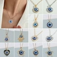 thumbnail image 2 of GKNET Fashion Turkish Hamsa Lucky Blue Evil Eye Pendant Necklace Charm Women Jewellery-15-Gold Blue Eye, 2 of 9