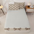 thumbnail image 4 of Homewish Ribbon Bow Zipper Full Size Comforter Sets with Fitted Sheet and 2 Pillowcases,Pink Girly Bowknot Brown Leopard Print Zipper Bedding Set For Girls Kids,Reversible,4 Pieces, 4 of 7