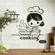 thumbnail image 1 of Adhesivos de pared con dibujos animados de Chef Girl Kitchen Cooking, 1 of 4