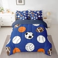 thumbnail image 2 of Feelyou Baseball Football Bedding Comforter Set 7pcs, Ball Sport Gaming Queen Bedding Sets, 2 of 8