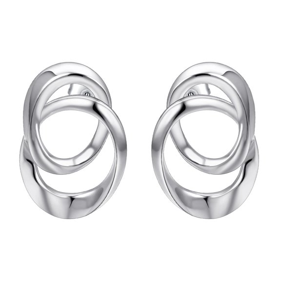 Yoursfs Silver Double Hoop Earrings for Women Pireced Ears Hypoallergenic Stud Earrings Fashion Jewelry