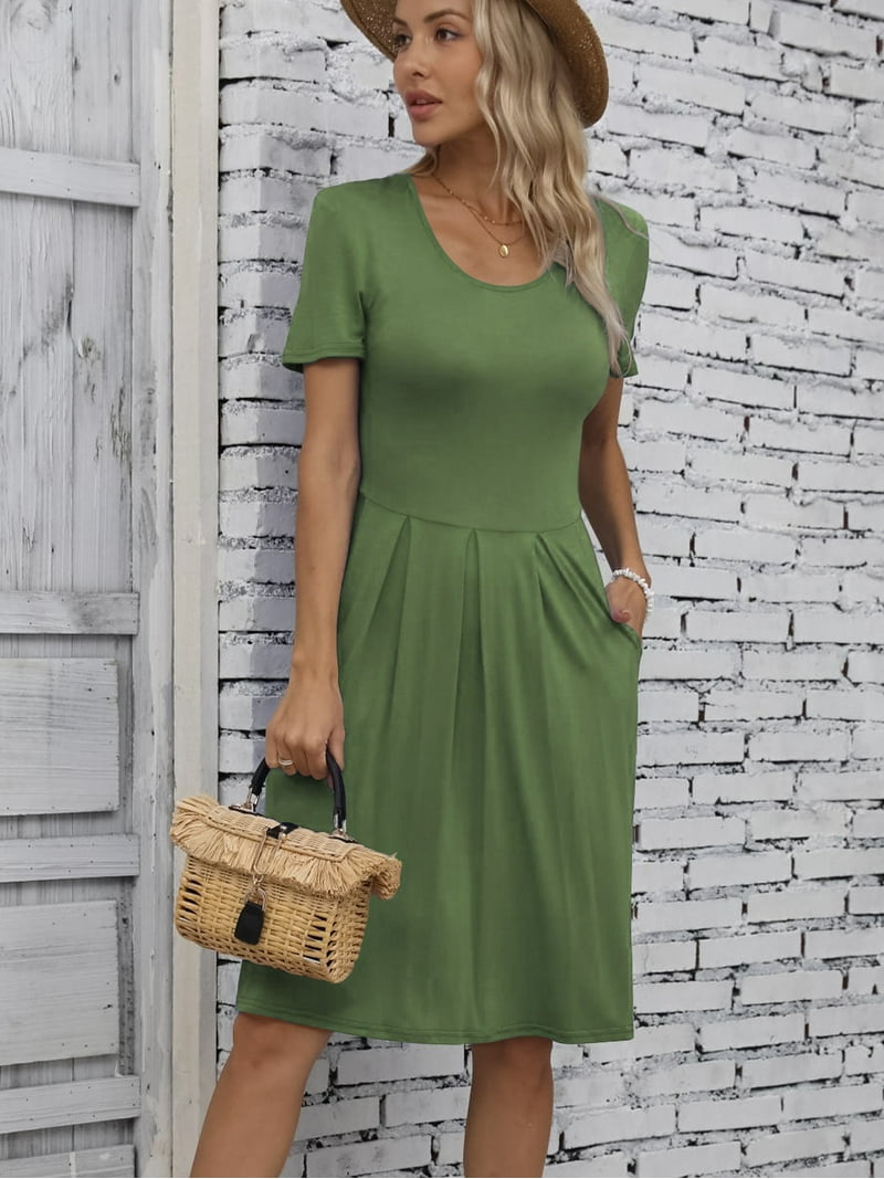 olive green sun dress Olive Green Linen Sleeveless Summer Dress C293 – YLISTYLE