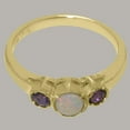 thumbnail image 6 of LBG British Made 14k Yellow Gold Natural Opal & Amethyst Womens Statement Ring - 33 size options - Size 9.25, 6 of 7