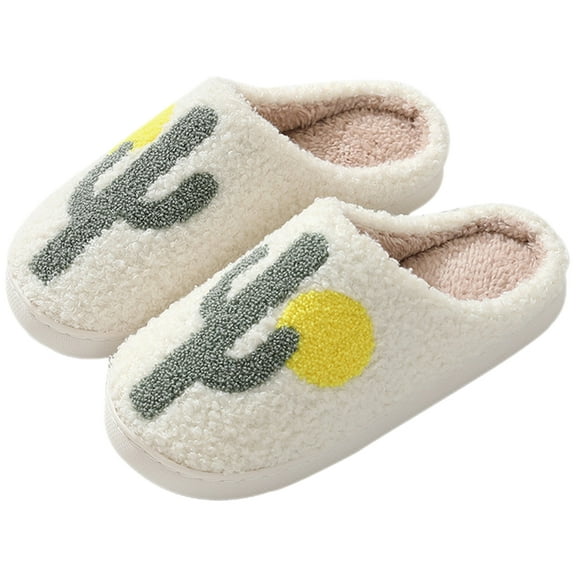 MLINS Hemoton 1 Pair Women Warm Fluffy Slippers Casual Indoor Household Footwear