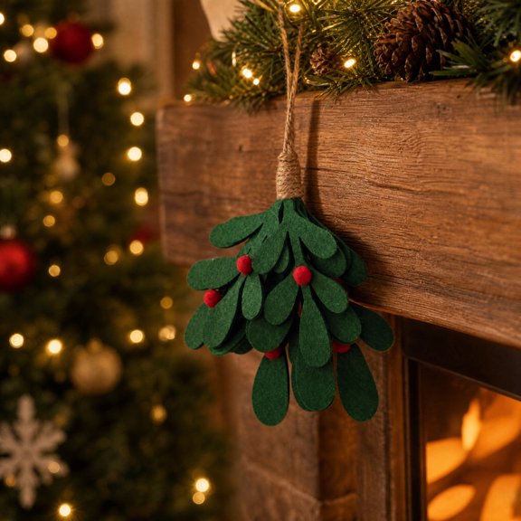 YuanGuangQ Christmas Artificial Leaf Hanging Decoration, Non Woven Fabric Festive Ornament for Holiday Decor, Hanging Decor for Wall Door Tree Window Home Indoor Holiday Party