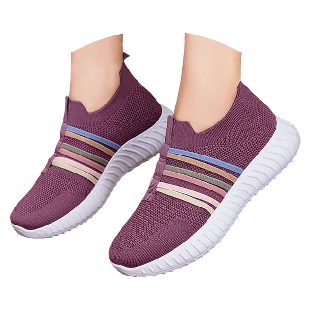 Chaussures de Marche pour Femmes en Maille Respirante Espadrilles de Course Antidérapantes Chaussures d'Entraînement de Randonnée