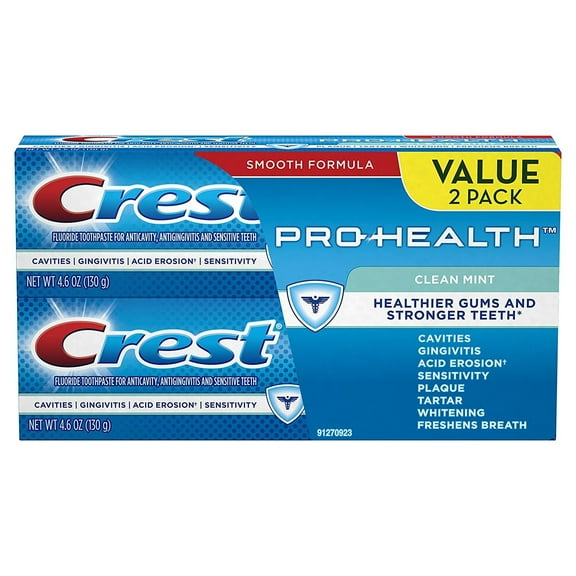 Crest Pro-Health Clean Mint Toothpaste, 4.6 oz TWIN