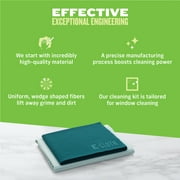 E-Cloth Window Cleaning Kit, Premium Microfiber Glass and Window Cleaner, Washable and Reusable, 100 Wash Guarantee, Green