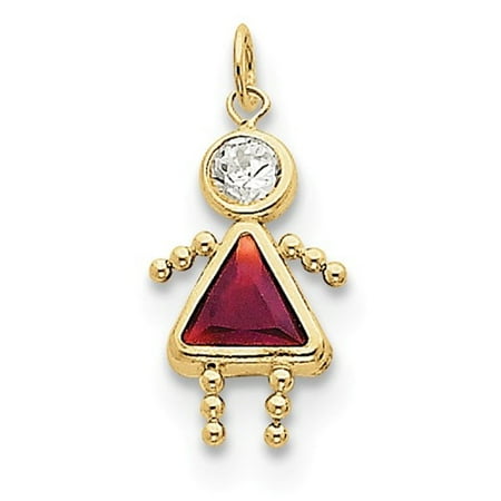 10k Yellow Gold January Girl Birthstone Charm