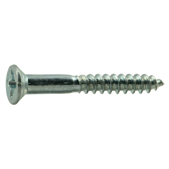 #5 x 1" Zinc Plated Steel Phillips Flat Head Wood Screws WSFS-068 (100 pcs)