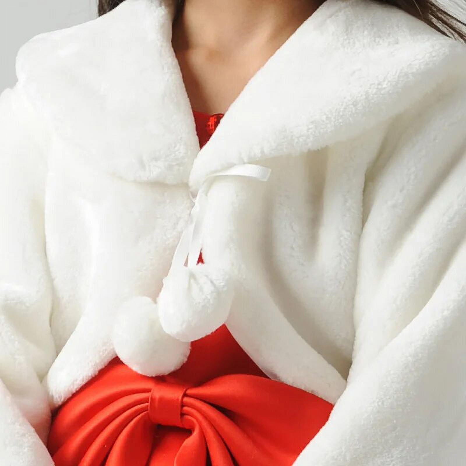 En New White Long Sleeve Short Cloak Baby Girls Wedding Fur Bolero Jacket Girls Party Warm Cloak Cape Kids Shawls Other 8