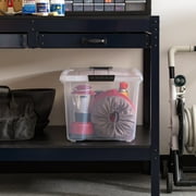 IRIS 60 Qt Plastic Storage Bin with Lid, Stackable Storage Containers, Tote