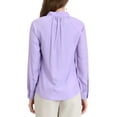 thumbnail image 4 of MODA NOVA Junior's Bow Tie Neck Long Sleeve Casual Button Decor Shirt, 4 of 7