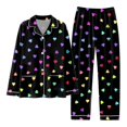 thumbnail image 4 of Kcolen Soft Pajamas for Women Valentine's Day Pajamas Set Long Sleeve Pajamasfor Women Cute Bow Heart Print Cozy Men and Women Matching Pajamas Valentines Day Gifts for Him, 4 of 4