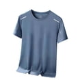 thumbnail image 4 of Havenx Workout Shirts for Men Short Sleeve Crew Neck Shirt Rapid Dry Moisture-Wicking T-Shirt Lightweight Comfortable Sports Fitness Workout Tee,Blue S, 4 of 5