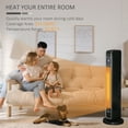 thumbnail image 3 of HOMCOM 2-In-1 Portable Electric Tower Heater, Oscillating Space Heater for Indoor Use with Remote Control, 8H Timer, 750W / 1500W, Black, 3 of 9