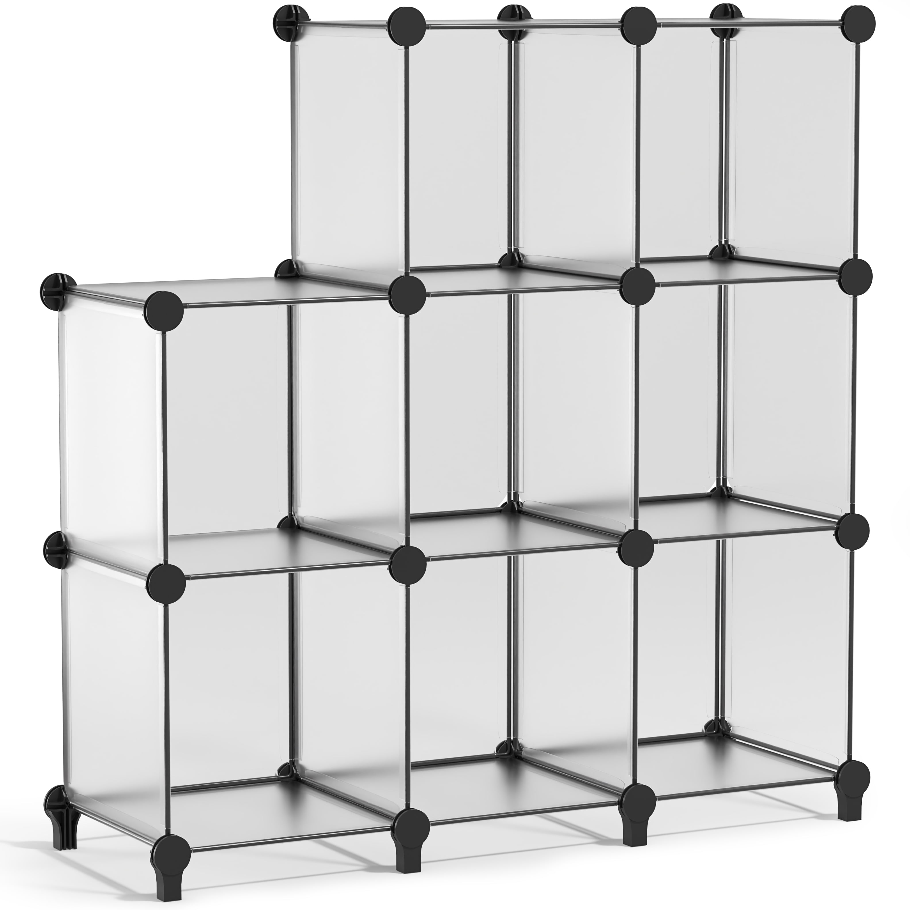 Sorbus 8-Cube Storage Organizer, Waterproof Cubby Shelf for Closet & Bedroom, Clear