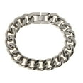 thumbnail image 2 of Pulsera de eslabones sólidos de acero inoxidable con cadena de eslabones cubanos Plata, 2 of 9