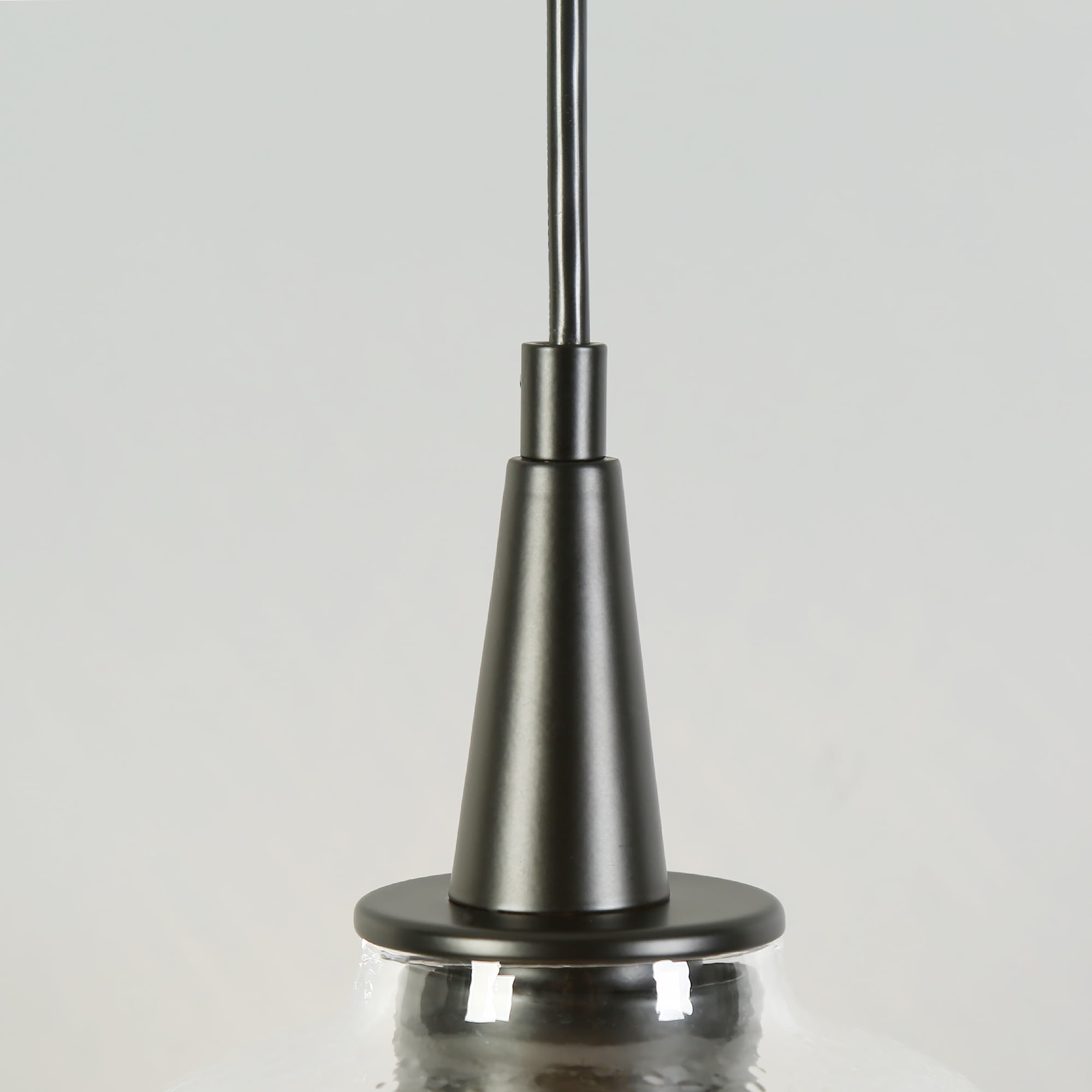 LNC Matte Black Modern/Contemporary Seeded Glass Cylinder LED Mini Hanging Pendant Light